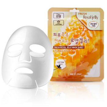 3W CLINIC Тканевая маска для лица МАТОЧНОЕ МОЛОЧКО Fresh Royal Jelly Mask Sheet