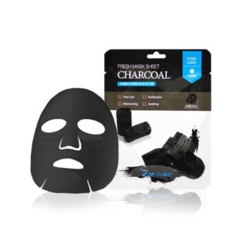 3W CLINICТканевая маска для лица УГОЛЬ Fresh charcoal Mask Sheet